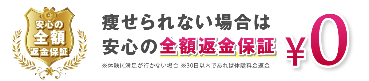 安心の全額返金保証