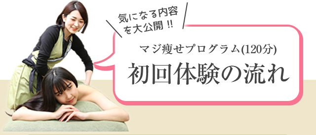 気になる内容を大公開！！マジ痩せプログラム(120分)初回体験の流れ